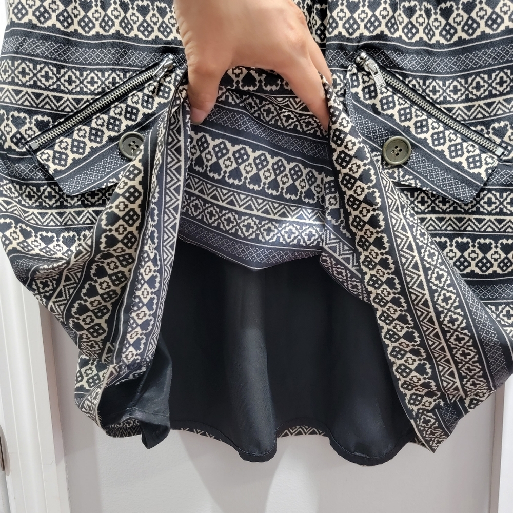 Allen B Pattern Shirt Dress with Smocked Waist - Picture 8 of 15